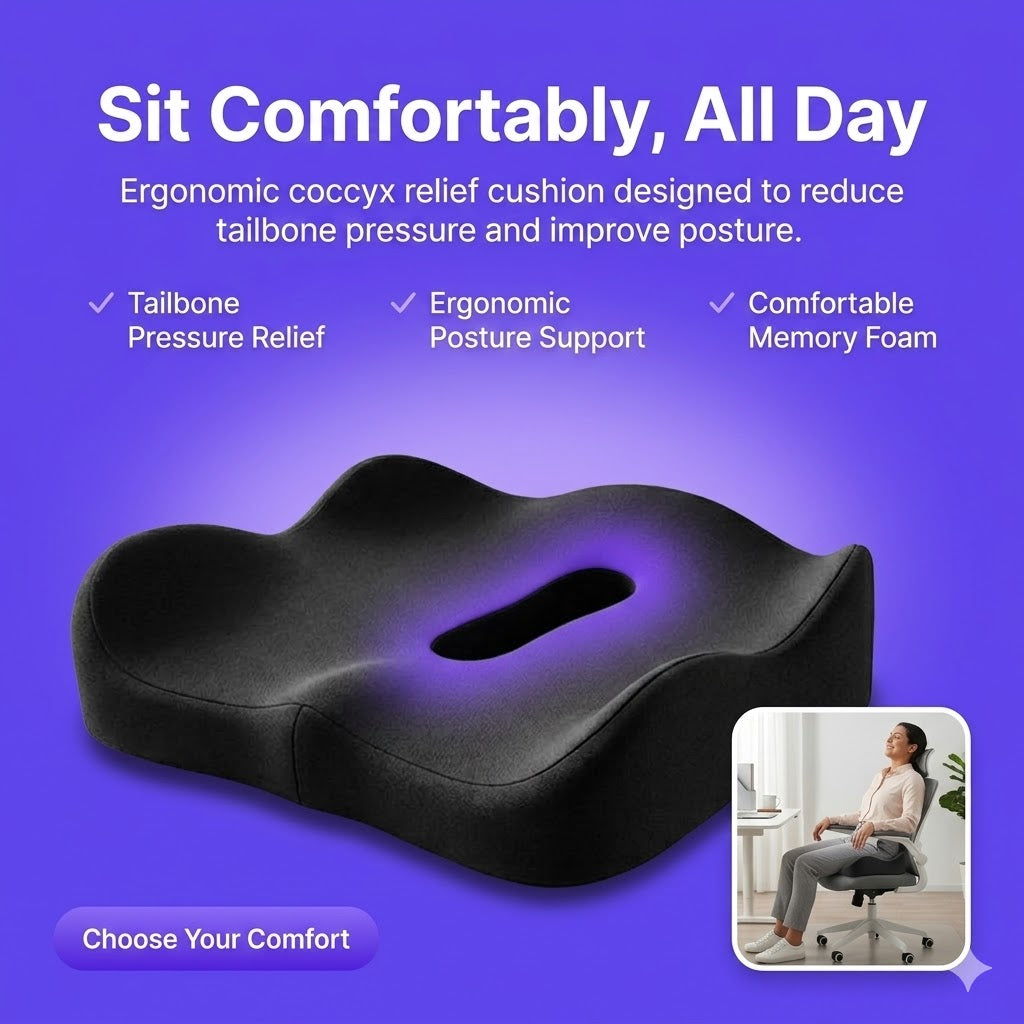 Geluna Memory Foam Seat Cushion