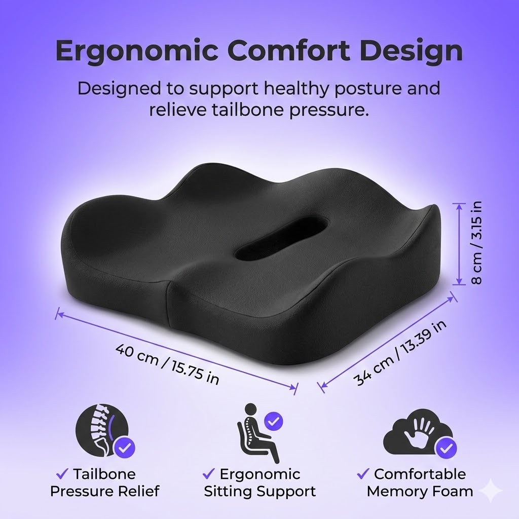 Geluna Memory Foam Seat Cushion